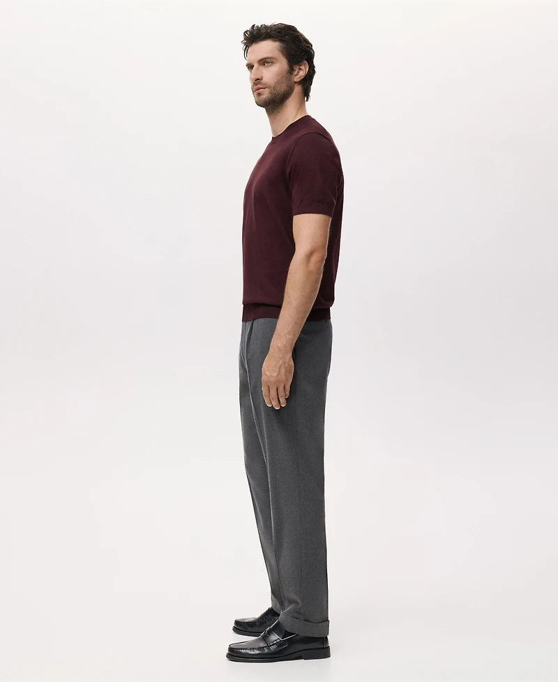 Mango Men's Cotton Fine-Knit T-Shirt