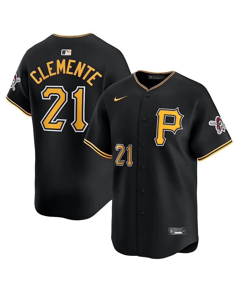 Nike Men's Roberto Clemente Black Pittsburgh Pirates Alternate Limited Jersey