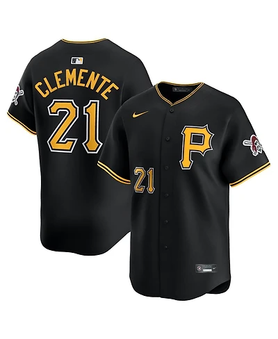 Nike Men's Roberto Clemente Black Pittsburgh Pirates Alternate Limited Jersey