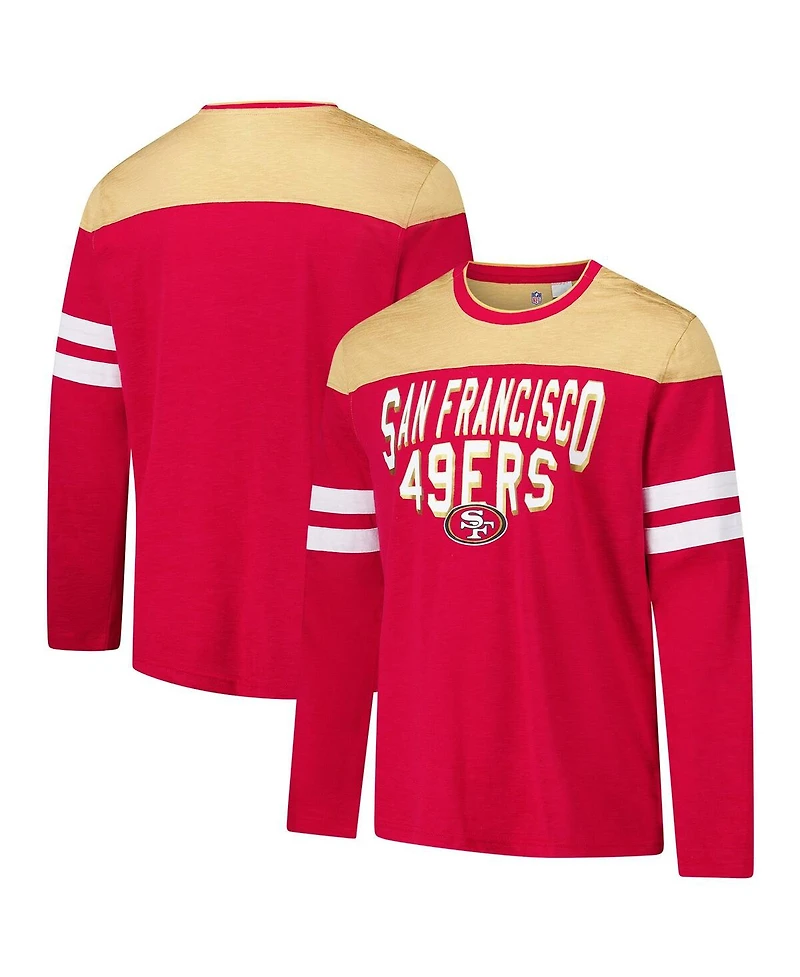 G-iii Sports by Carl Banks Men's Scarlet/Gold San Francisco 49ers Adaptive Hail Mary Long Sleeve T-Shirt