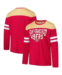 G-iii Sports by Carl Banks Men's Scarlet/Gold San Francisco 49ers Adaptive Hail Mary Long Sleeve T-Shirt