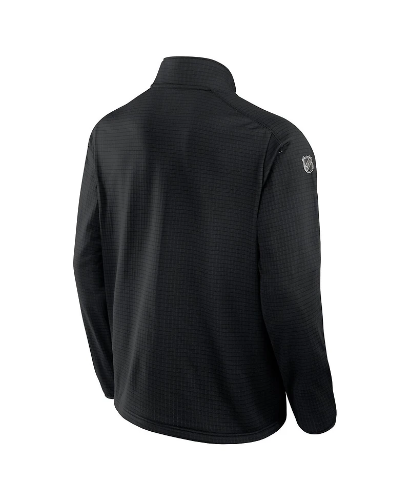 Fanatics Men's Black Los Angeles Kings Authentic Pro Rink Quarter-Zip Sweatshirt