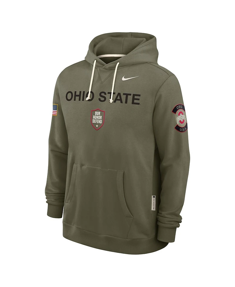 Nike Men's Olive Ohio State Buckeyes 2025 Military Appreciation Dri-fit Hoodie
