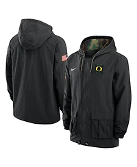 Nike Men's Black Oregon Ducks 2025 Ncaa Military Appreciation Full-Snap Jacket