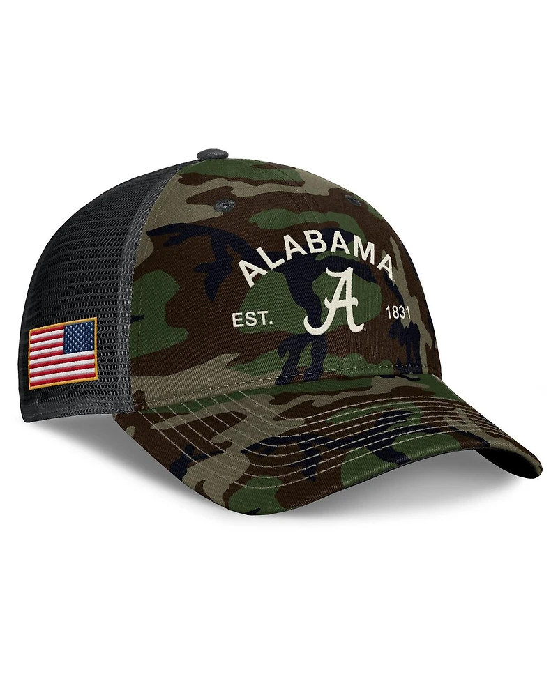 Nike Men's Camo Alabama Crimson Tide 2025 Military Appreciation Rise Adjustable Trucker Hat