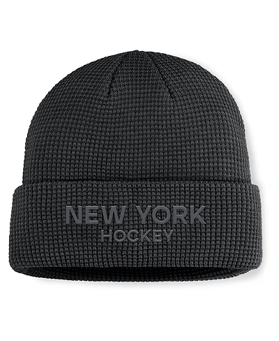 Fanatics Men's Black New York Rangers Authentic Pro Road Cuffed Knit Hat