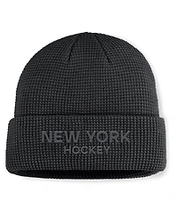Fanatics Men's Black New York Rangers Authentic Pro Road Cuffed Knit Hat