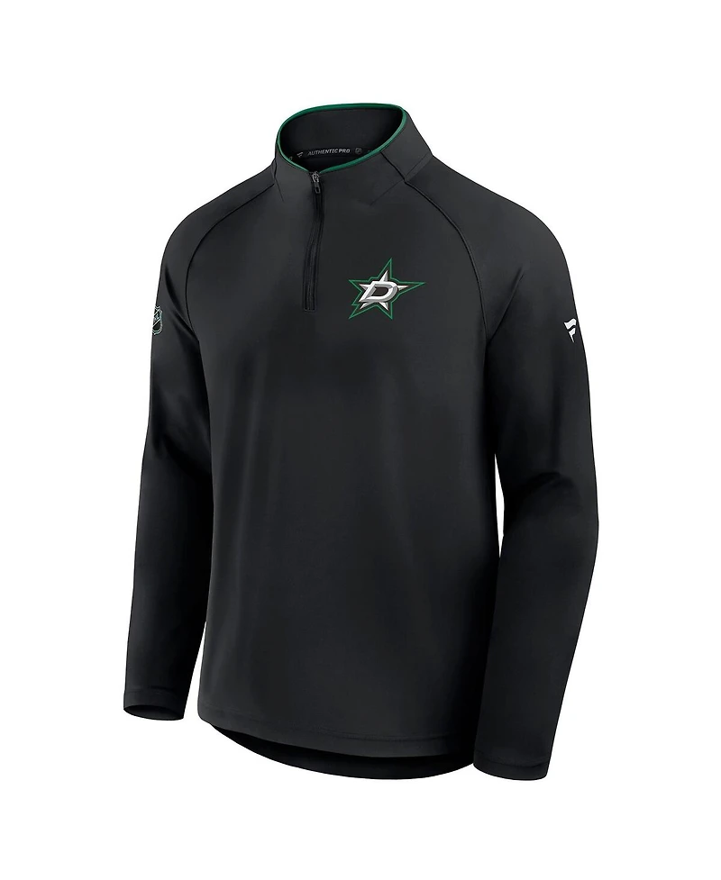 Fanatics Men's Black Dallas Stars Authentic Pro Rink Training Quarter-Zip Pullover Sweatshirt