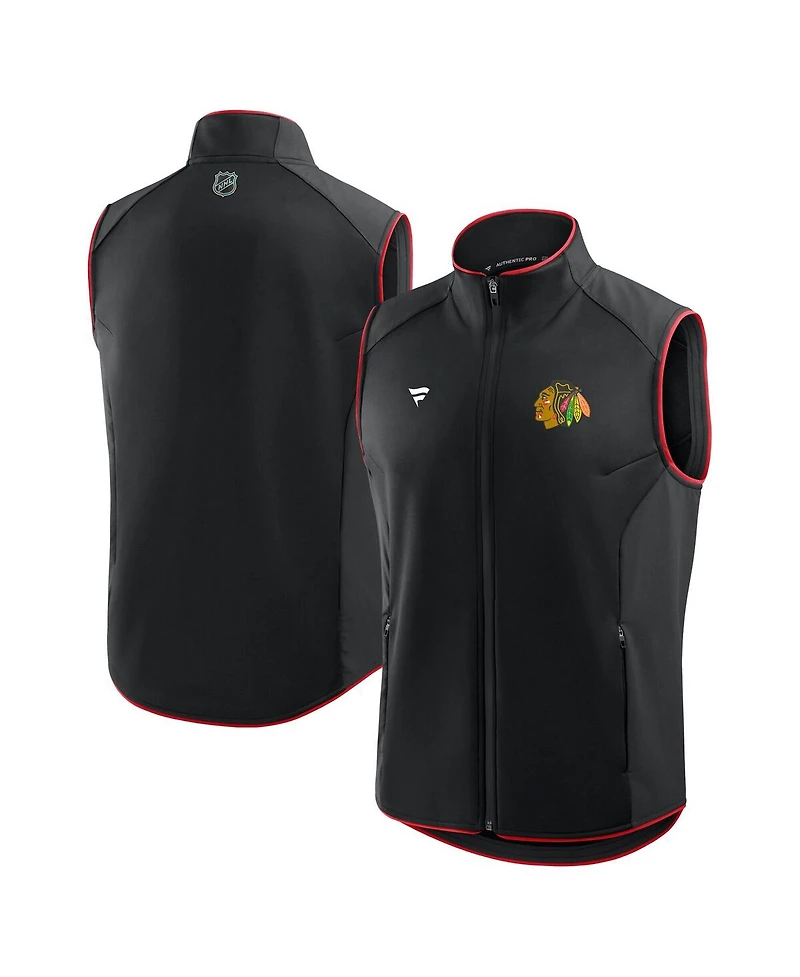 Fanatics Men's Black Chicago Blackhawks Authentic Pro Rink Full-Zip Vest
