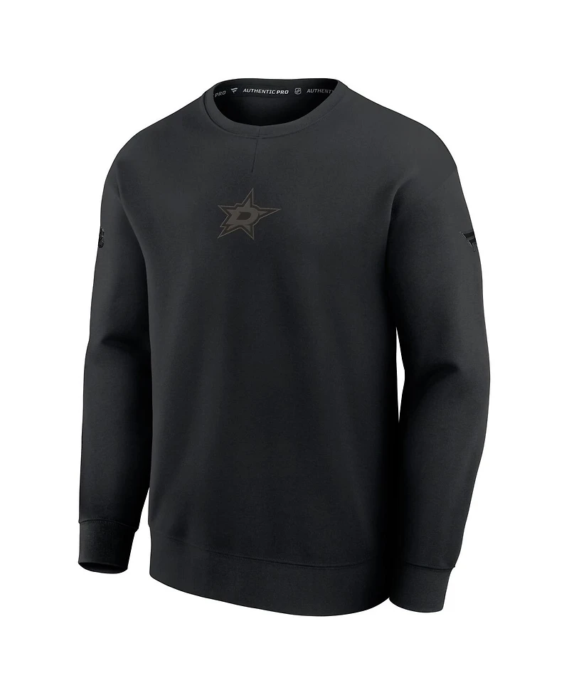 Fanatics Men's Black Dallas Stars Authentic Pro Road Tri-Blend Sweatshirt