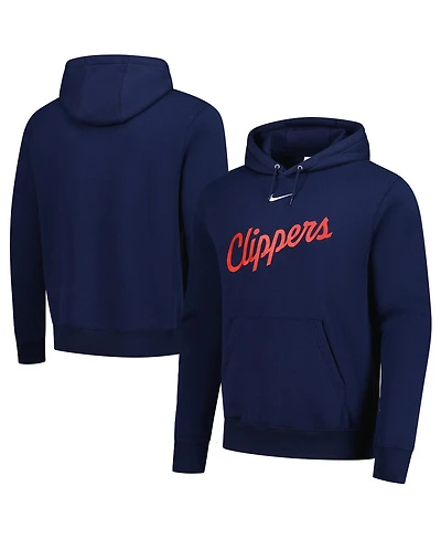 Nike Men's Navy La Clippers Sportswear Essential Wordmark Club Hoodie