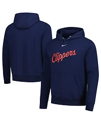 Nike Men's Navy La Clippers Sportswear Essential Wordmark Club Hoodie