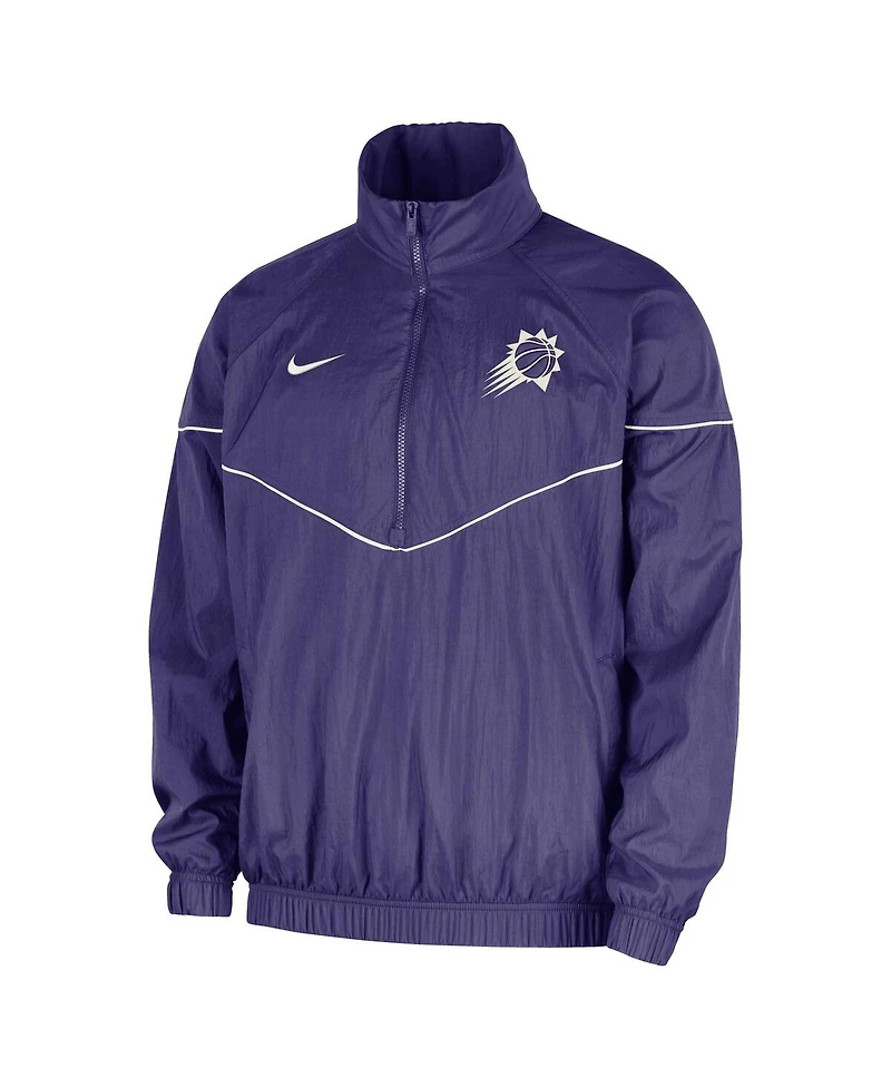 Nike Men's Purple Phoenix Suns Courtside Windrunner Woven Half-Zip Jacket