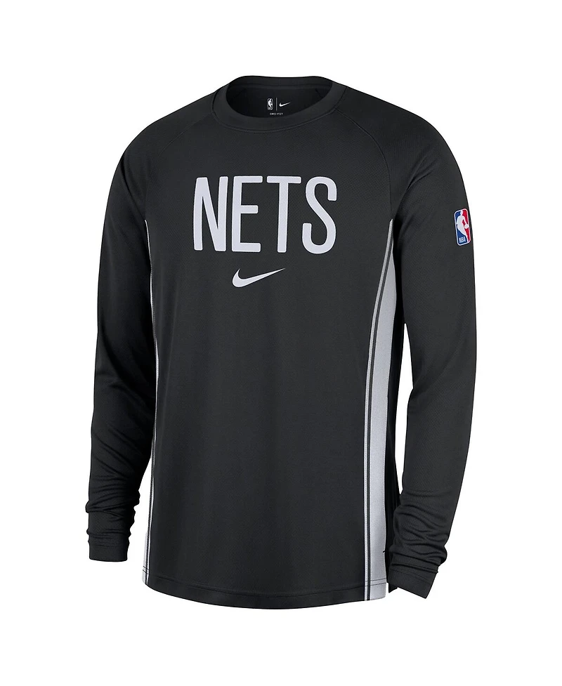 Nike Men's Black Brooklyn Nets 2025/26 Authentic Pre-Game Legend Dri-fit Long Sleeve Shooting Shirt