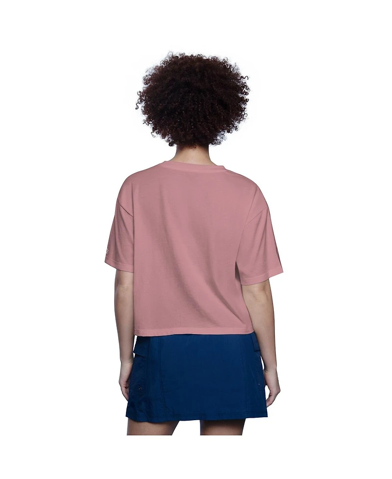 Starter Women's Pink Chicago Bears Play the Ball Boxy Cropped T-Shirt