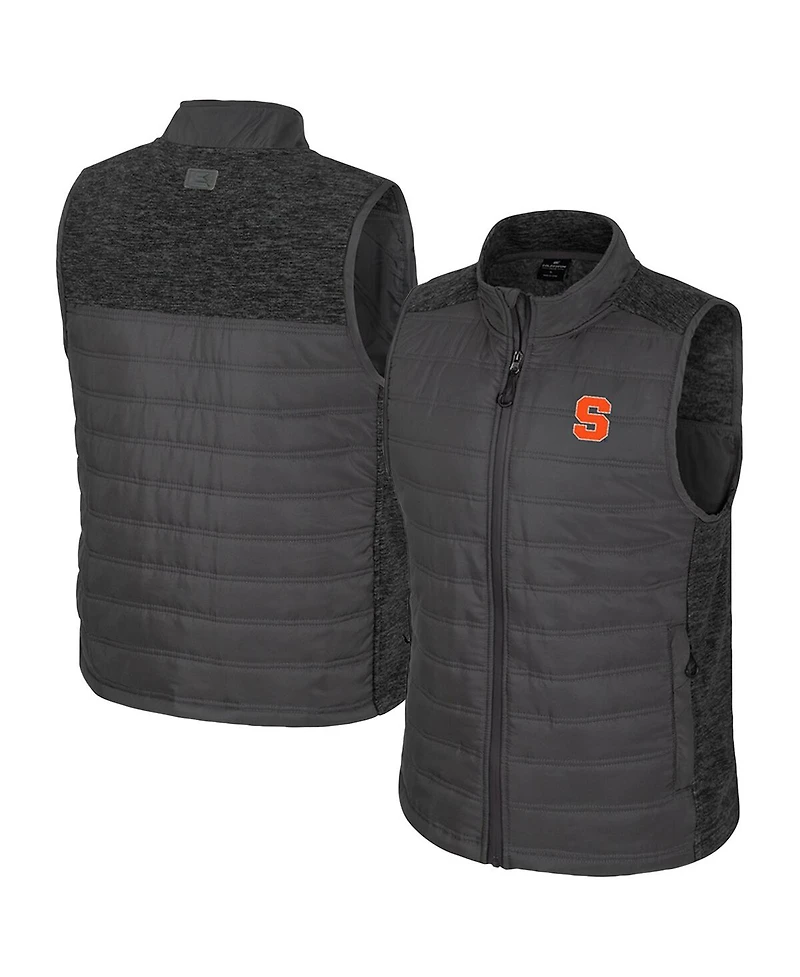 Colosseum Men's Charcoal Syracuse Orange Nightman Full-Zip Puffer Vest
