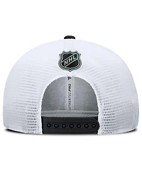 Fanatics Men's Black/White San Jose Sharks Authentic Pro Rink Lockup Adjustable Trucker Hat