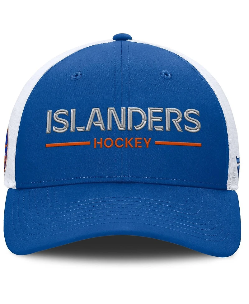 Fanatics Men's Royal/White New York Islanders Authentic Pro Rink Lockup Adjustable Trucker Hat