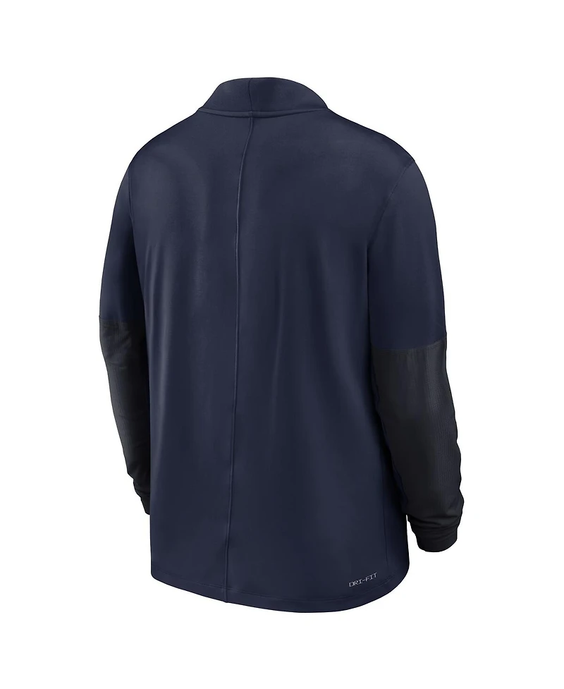 Jordan Men's Navy Michigan Wolverines Sideline Dri-fit Half-Zip Pullover Sweatshirt
