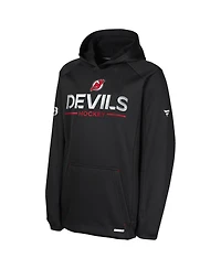 Fanatics Big Boys and Girls Black New Jersey Devils Authentic Pro Rink Raglan Hoodie