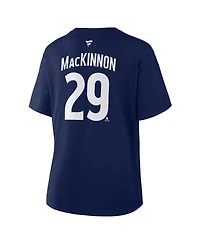 Fanatics Women's Nathan MacKinnon Athletic Navy Colorado Avalanche Authentic Stack Name Number T-Shirt