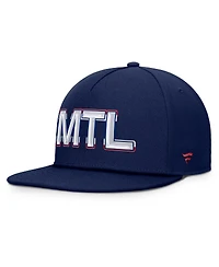 Fanatics Men's Navy Montreal Canadiens Authentic Pro Rink Team Code Snapback Hat