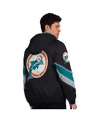 Starter Men's Black Miami Dolphins Thursday Night Gridiron Logo Full-Zip Hoodie