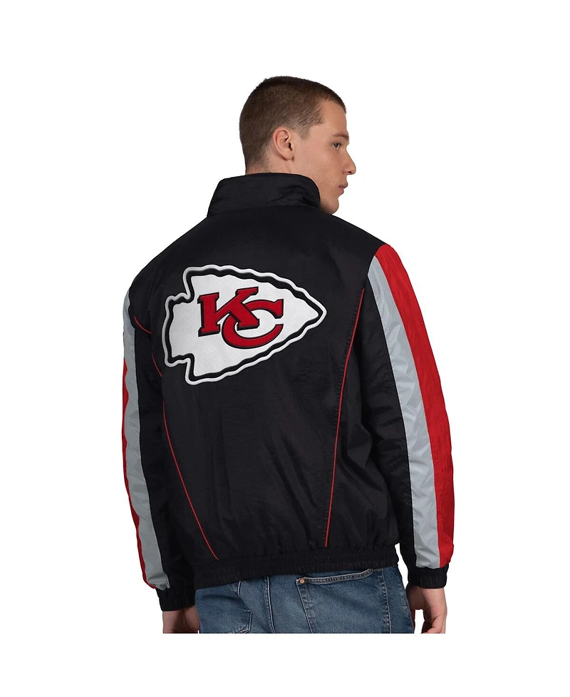 Starter Men's Black Kansas City Chiefs Thursday Night Gridiron Half-Zip Jacket