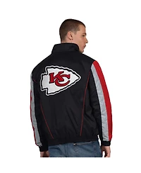 Starter Men's Black Kansas City Chiefs Thursday Night Gridiron Half-Zip Jacket
