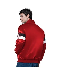Starter Men's Red Houston Rockets Triple Option Varsity Full-Snap Satin Jacket