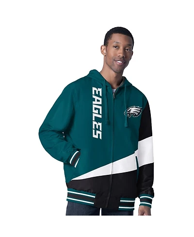 G-iii Sports by Carl Banks Men's Midnight Green/Charcoal Philadelphia Eagles Dual Threat Reversable Full-Zip Jacket