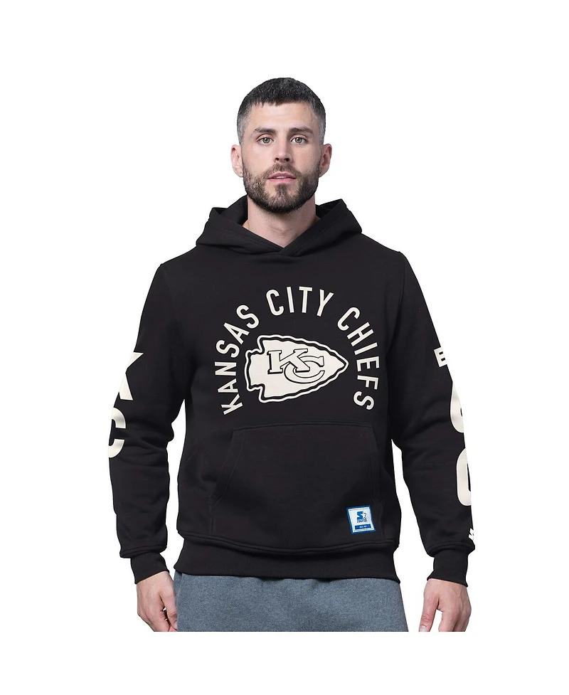 Starter Men's Black Kansas City Chiefs Handoff Fleece Hoodie Sweatshirt