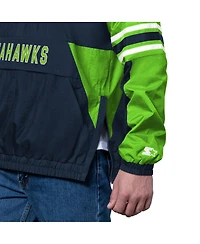 Starter Men's College Navy Seattle Seahawks Prospect Half-Zip Pullover Sweatshirt