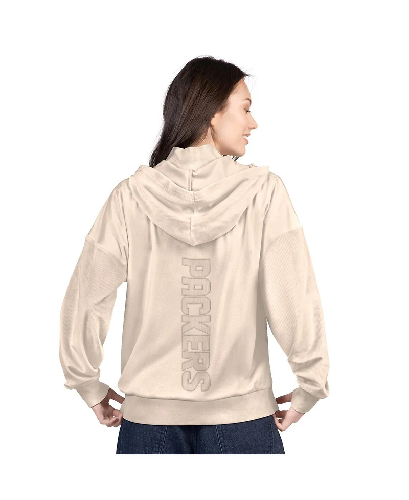 G-iii 4Her by Carl Banks Women's Tan Green Bay Packers Rookie Full-Zip Hoodie