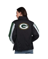 Starter Women's Black/Green Green Bay Packers Thursday Night Gridiron Half-Zip Jacket