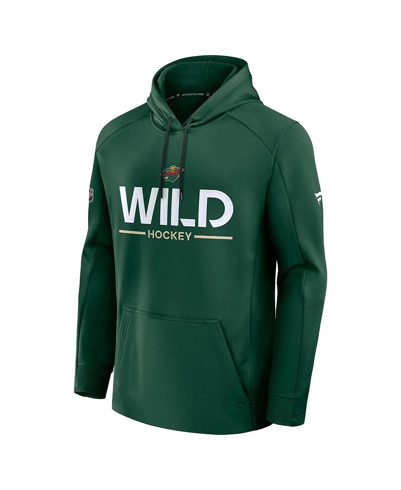 Fanatics Men's Green Minnesota Wild Authentic Pro Rink Hoodie