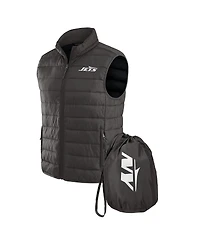 Fanatics Men's Nfl x Darius Rucker Collection by Black New York Jets Packable Full-Zip Vest with Travel Bag