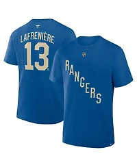 Fanatics Men's Alexis Lafreniere Blue New York Rangers Authentic Stack Name Number T-Shirt