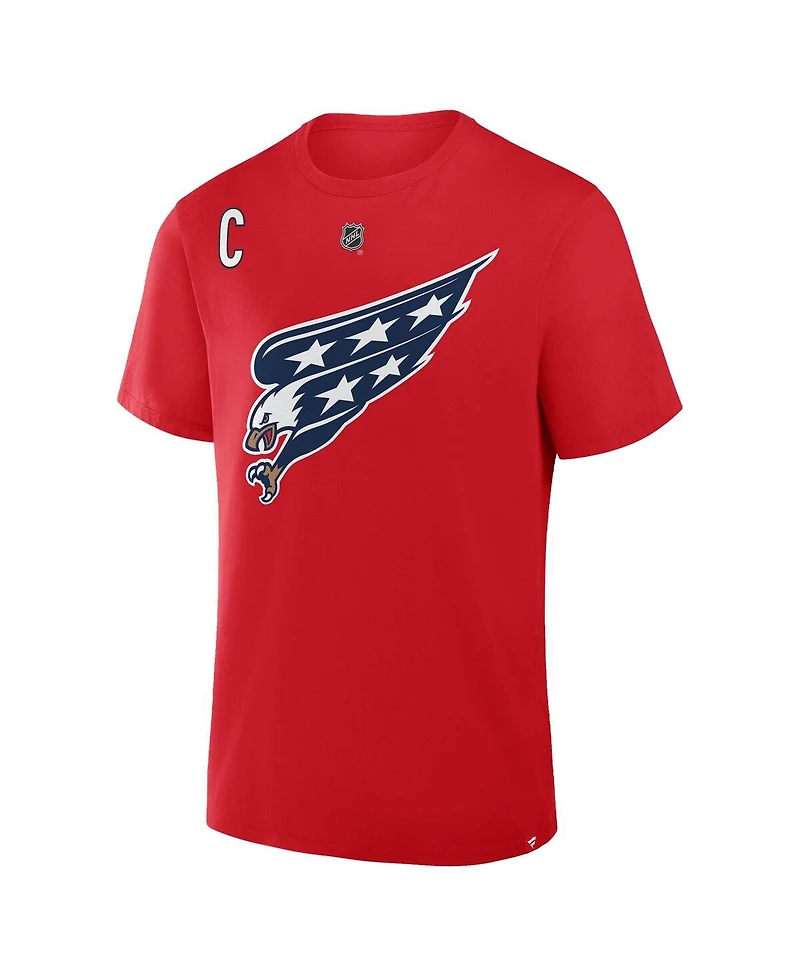 Fanatics Men's Alexander Ovechkin Red Washington Capitals Authentic Stack Name Number T-Shirt