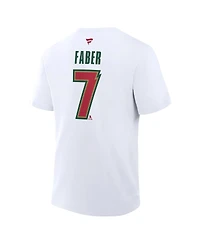 Fanatics Men's Brock Faber White Minnesota Wild 25th Anniversary Alternate Authentic Stack Name Number T-Shirt