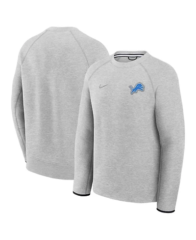 Nike Men's Heather Gray Detroit Lions Tech Fleece Raglan Sweatshirt