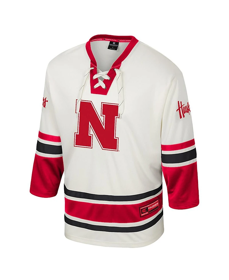 Colosseum Men's Cream Nebraska Huskers Puck Proud Fashion Hockey Jersey