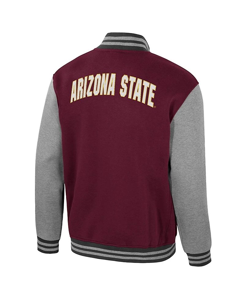 Colosseum Men's Maroon Arizona State Sun Devils Ambi-Turner Full-Zip Varsity Jacket
