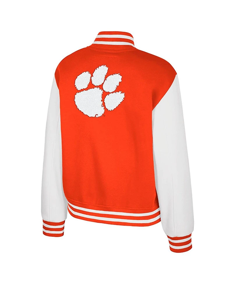 Colosseum Women's Orange Clemson Tigers French Baguette Full snap Fleece Jacket