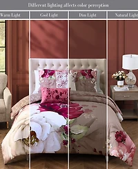 Bebejan Florence Bedding 220 Thread Count 100% Cotton 5 Piece King Size Reversible Comforter Set