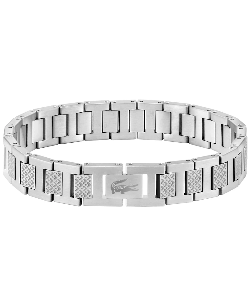 Lacoste Men's Metropole Silver-Tone Stainless Steel Bracelet