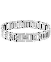 Lacoste Men's Metropole Silver-Tone Stainless Steel Bracelet