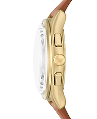 Emporio Armani Men's Chronograph Brown Leather Watch, 42mm