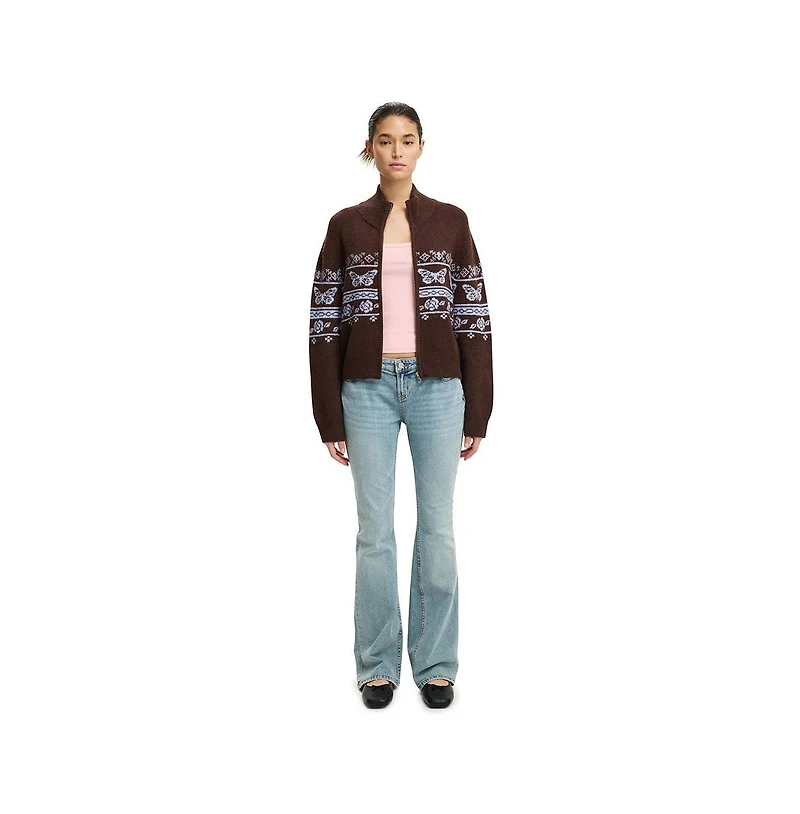 Cotton On Women's Intarsia Knit Bomber