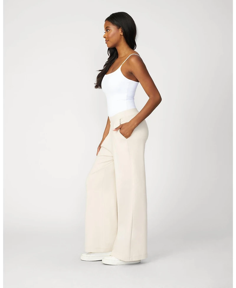 Cable & Gauge Women's Pleated Wide Leg Stretch Trouser